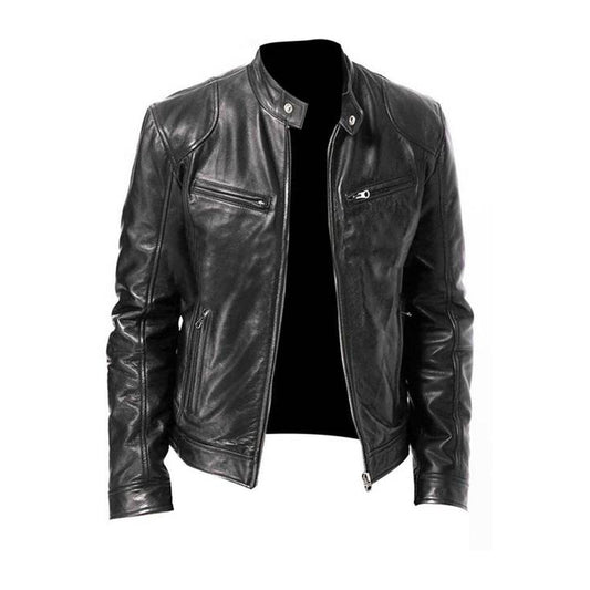 Hommes - Blouson en cuir élégant - Vêtements d'extérieur tendance pour toutes les occasions - Look chic et moderne